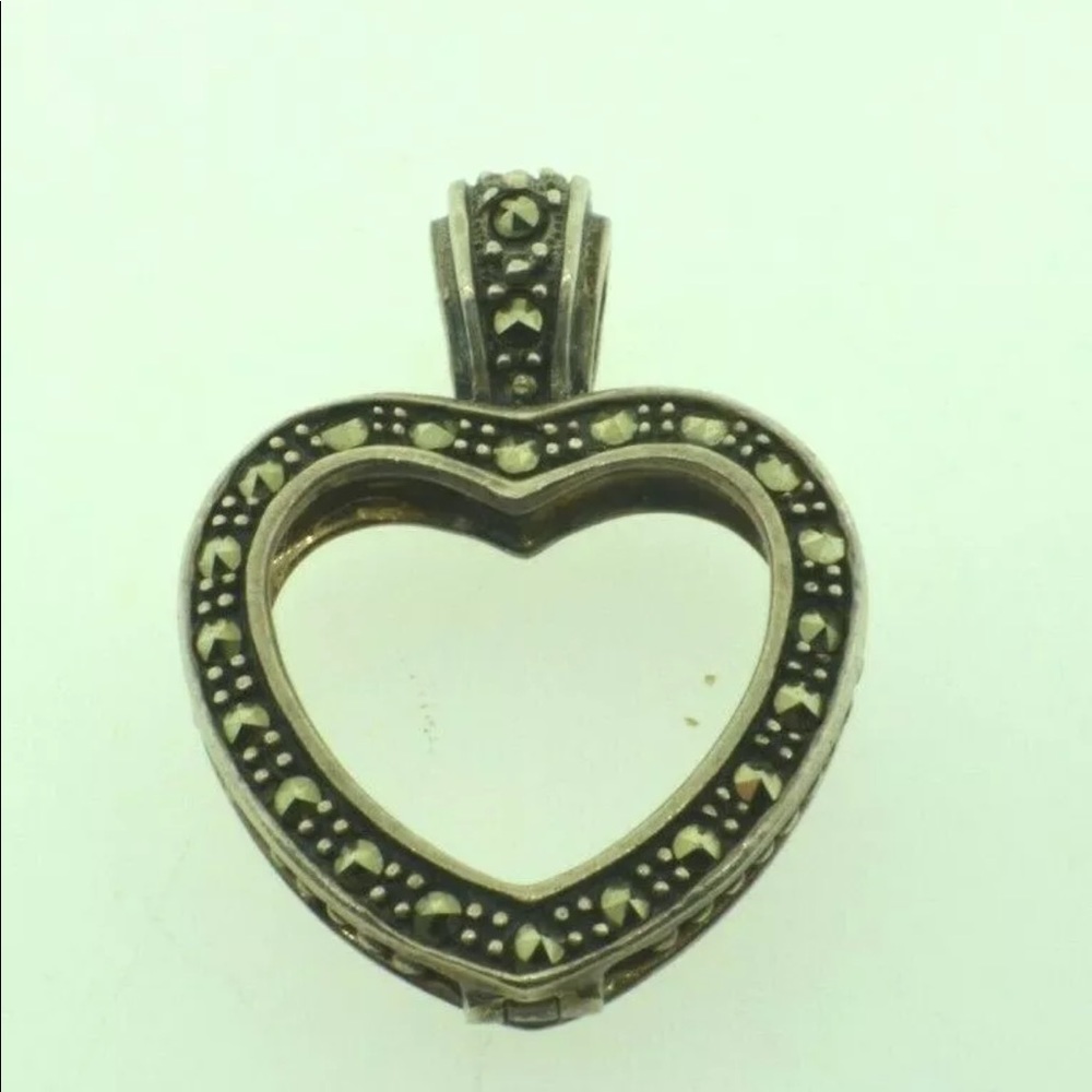 Heart locket style pendant sterling silver